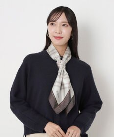 MOONBAT MACKINTOSH PHILOSOPHY(マッキントッシュ フィロソフィー）シルクスカーフ チェック 88×88㎝ 日本製