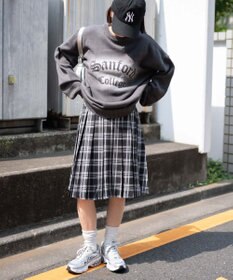 WEGO ベルト付プリーツミドルスカート