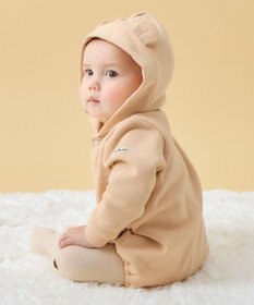 MIKI HOUSE HOT BISCUITS 【70-90cm】【NEW Color Series】耳付きロンパース