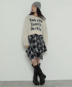 WEGO ロゴシャギーショートニット