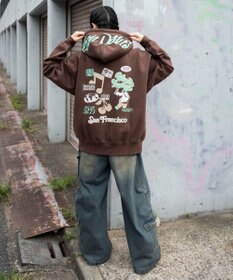 WEGO 【ユニセックス着用ITEM】別注BENDAVISグラフィックプルパーカー