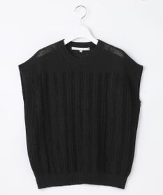 自由区 【XSサイズ～】リネンフリンジディテールフレンチスリーブ ニット