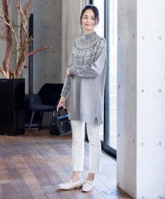 Tiaclasse L 【洗える】ノルディック柄ニットチュニック