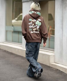 WEGO 【ユニセックス着用ITEM】別注BENDAVISグラフィックプルパーカー