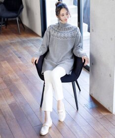 Tiaclasse L 【洗える】ノルディック柄ニットチュニック