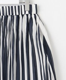 自由区 L 【接触冷感・洗える】ハンドワッシャープリーツストライプ スカート