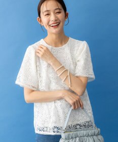 組曲 フラワーレース ブラウス