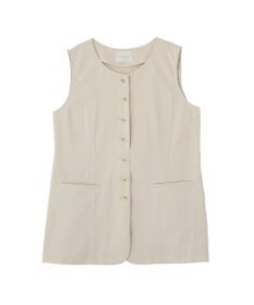 Green Parks クルーネック多釦ジレ