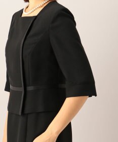 自由区 FORMAL 【ウォッシャブル対応】ドビーボーダーリボン ジャケット+ワンピース