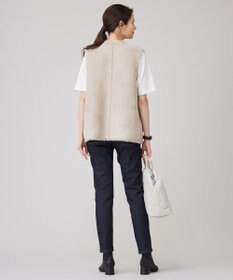 自由区 リバーシブルエコメリノムートン ジレ