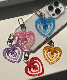 WEGO カラフルクリアハートミニキーホルダー