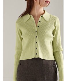 Te chichi ポロカラークロップトカーディガン