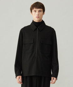 UNFILO MENS 【男女兼用】フラノライク ハーフジップ シャツブルゾン [24年秋冬商品]