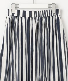 自由区 L 【接触冷感・洗える】ハンドワッシャープリーツストライプ スカート