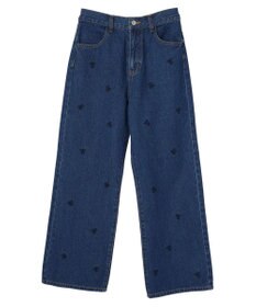 Green Parks ・Ｄｏｕｂｌｅ　Ｆｌａｇｓ　リボン刺繍ストレートデニム