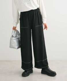 Green Parks 配色ステッチ楊柳イージーパンツ