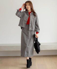 ANY SIS 【洗える】ストレッチライトデニム ジャケット