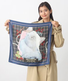 MOONBAT 【WEB限定】PAUL & JOE ACCESSOIRES シルクツイル キャットコラージュスカーフ 58×58cm