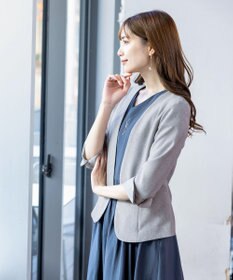 Tiaclasse 【吸水速乾・接触冷感・UVケア・防シワ・洗える】カチオンカラーレスジャケット