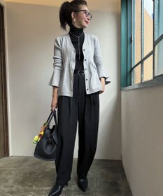 Green Parks ペプラムニットカーディガン