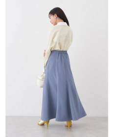 earth music&ecology 配色ステッチパネルフレアスカート