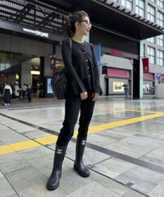 Green Parks ペプラムニットカーディガン