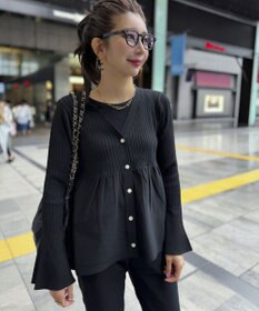 Green Parks ペプラムニットカーディガン