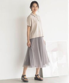 J.PRESS LADIES L 【WEB限定カラーあり・洗える】ハイゲージチュール プリーツ スカート