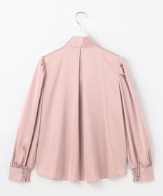 Feroux 【洗える】サテン ボウタイブラウス