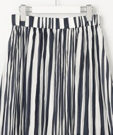 自由区 L 【接触冷感・洗える】ハンドワッシャープリーツストライプ スカート