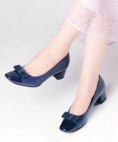 Dominic3 グログランリボン スクエアトゥパンプス