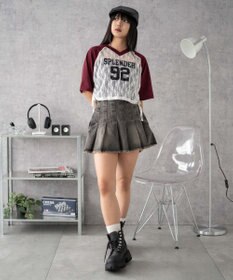 WEGO ラグランレースサイドドロストショートT