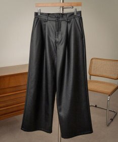 WEGO PUタックワイドトラウザー