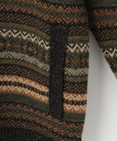 JOSEPH ABBOUD MOUNTAIN 【UNISEX】総裏フルZIPフェアアエル柄 ニットブルゾン