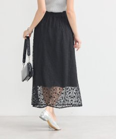 earth music&ecology シアーレースレイヤードスカート