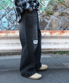 WEGO スーパーバギーダメージデニムパンツ