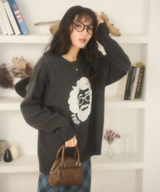 WEGO 【新色追加/ユニセックス着用ITEM/SMLサイズ展開】ジャガードグラフィックプルオーバー（LS）