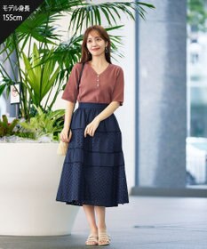 Tiaclasse 【洗える】ボタンニットトップス