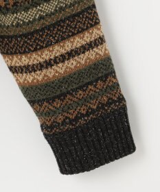 JOSEPH ABBOUD MOUNTAIN 【UNISEX】総裏フルZIPフェアアエル柄 ニットブルゾン