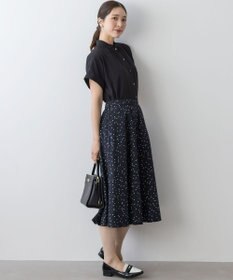 組曲 バウンディングシャーティング バンドカラーフリル ブラウス