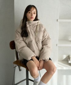 earth music&ecology フーディーパファーブルゾン