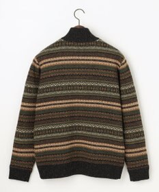 JOSEPH ABBOUD MOUNTAIN 【UNISEX】総裏フルZIPフェアアエル柄 ニットブルゾン