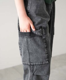 WEGO 【KIDS/150cm/160cm/ウエストゴム】デニムイージーカーゴパンツ（JUNIOR）