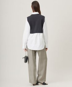 ICB L 【2WAY・洗える】シャツクロスコンビニットプルオーバー