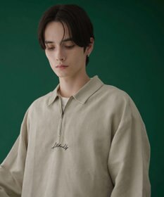 WEGO フェイクスウェードハーフZIPシャツ（LS）