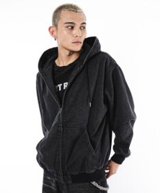 WEGO 【ユニセックス着用ITEM】フードデニムブルゾン