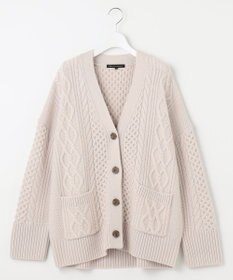 23区 【洗える】ウールカシミヤ アランパターン カーディガン