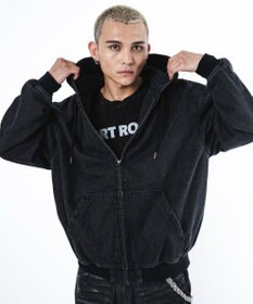 WEGO 【ユニセックス着用ITEM】フードデニムブルゾン