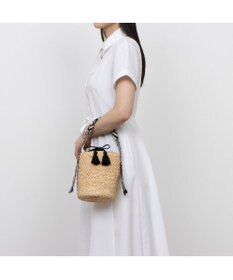 UNBILLION カシュカシュ cachecache / ジャガードテープハンドルラフィアバケツトート