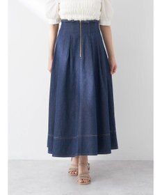 earth music&ecology フロントジップタックフレアスカート